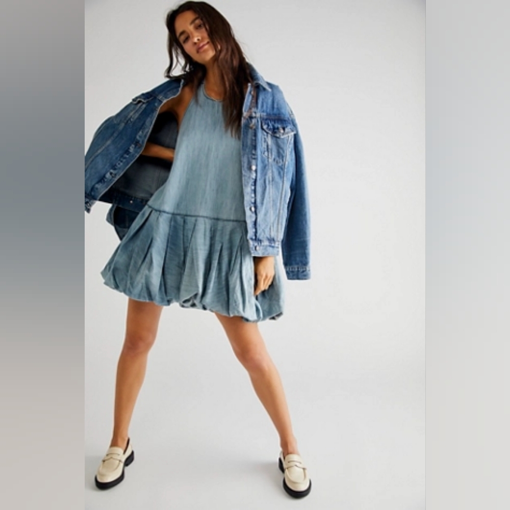 Free People Blue Mini Dress